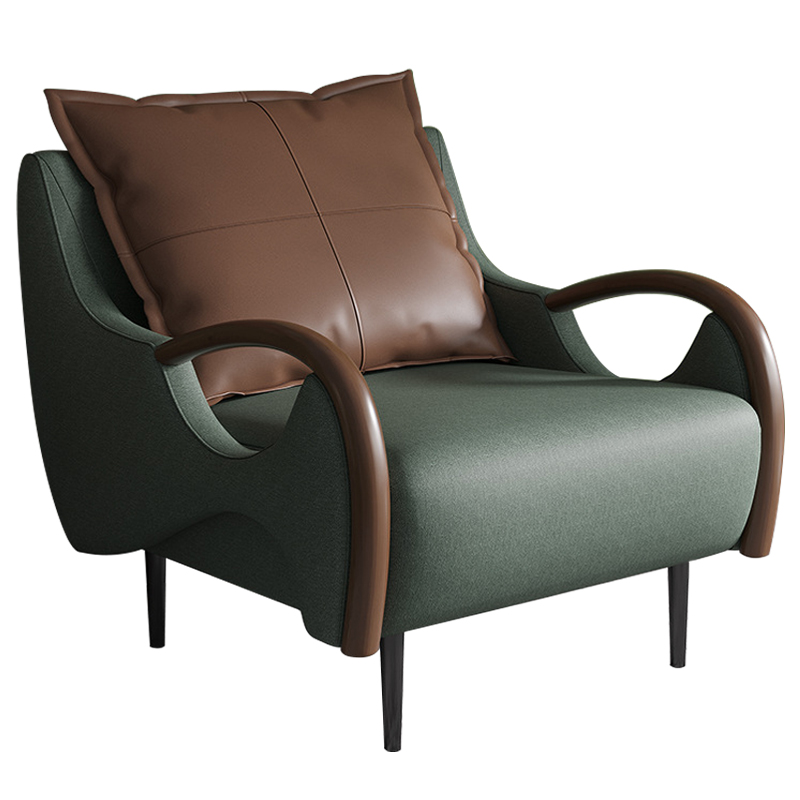 Кресло Oliwier Green Armchair Зеленый Коричневый Кресло Oliwier Green Armchair Зеленый Коричневый в Челябинске | Loft Concept