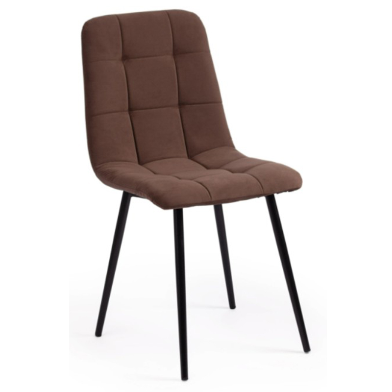 Стул Nancy Velour Brown Chair Коричневый Черный Стул Nancy Velour Brown Chair Коричневый Черный в Челябинске | Loft Concept