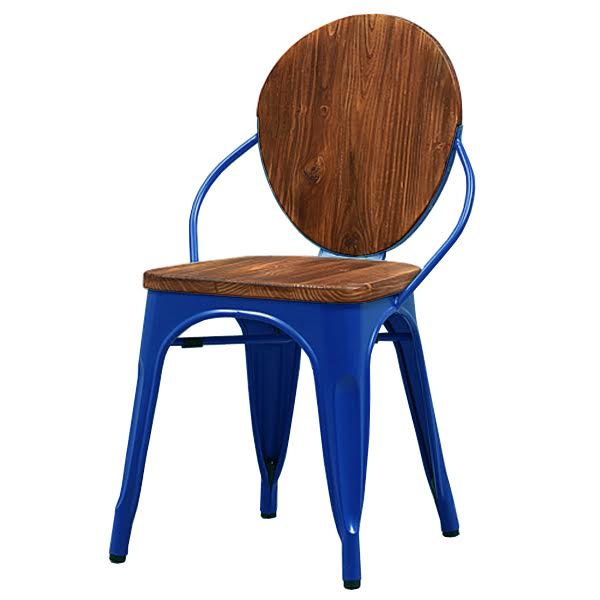 Стул Tolix chair Wooden Blue Дуб темный Синий Стул Tolix chair Wooden Blue Дуб темный Синий в Челябинске | Loft Concept