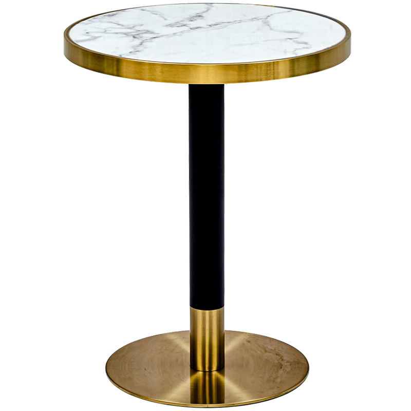 Обеденный стол Paco Dinner Table 60 Белый Глянцевое золото Черный Обеденный стол Paco Dinner Table 60 Белый Глянцевое золото Черный в Челябинске | Loft Concept