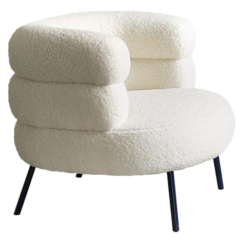 Кресло Boyle White Boucle Armchair Белый Черный в Челябинске | Loft Concept 