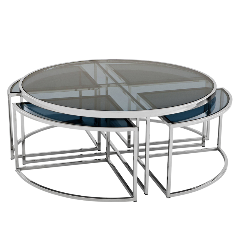Кофейный стол Eichholtz Coffee Table Padova Stainless steel Нержавеющая сталь Стекло Смок Кофейный стол Eichholtz Coffee Table Padova Stainless steel Нержавеющая сталь Стекло Смок в Челябинске | Loft Concept