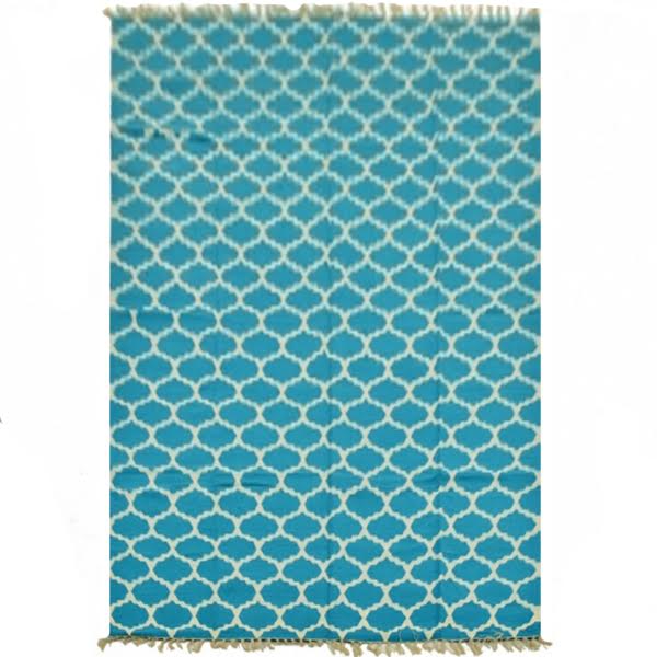 Ковер Ornament Cotton Blue 100% хлопок Голубой пастельный Ковер Ornament Cotton Blue 100% хлопок Голубой пастельный в Челябинске | Loft Concept