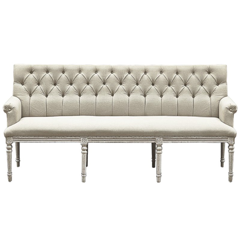 Диван Luxe Soho Dining Bench Sofa ivory ( слоновая кость ) Дерево Серый Диван Luxe Soho Dining Bench Sofa ivory ( слоновая кость ) Дерево Серый в Челябинске | Loft Concept