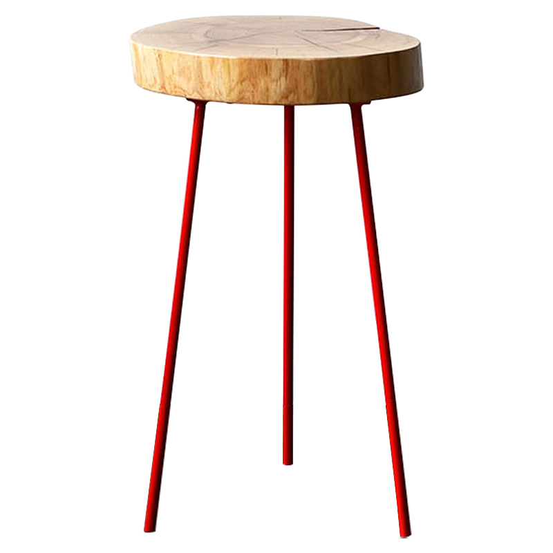 Приставной стол Jonty Industrial Metal Rust Side Table Светлый дуб Красный Приставной стол Jonty Industrial Metal Rust Side Table Светлый дуб Красный в Челябинске | Loft Concept
