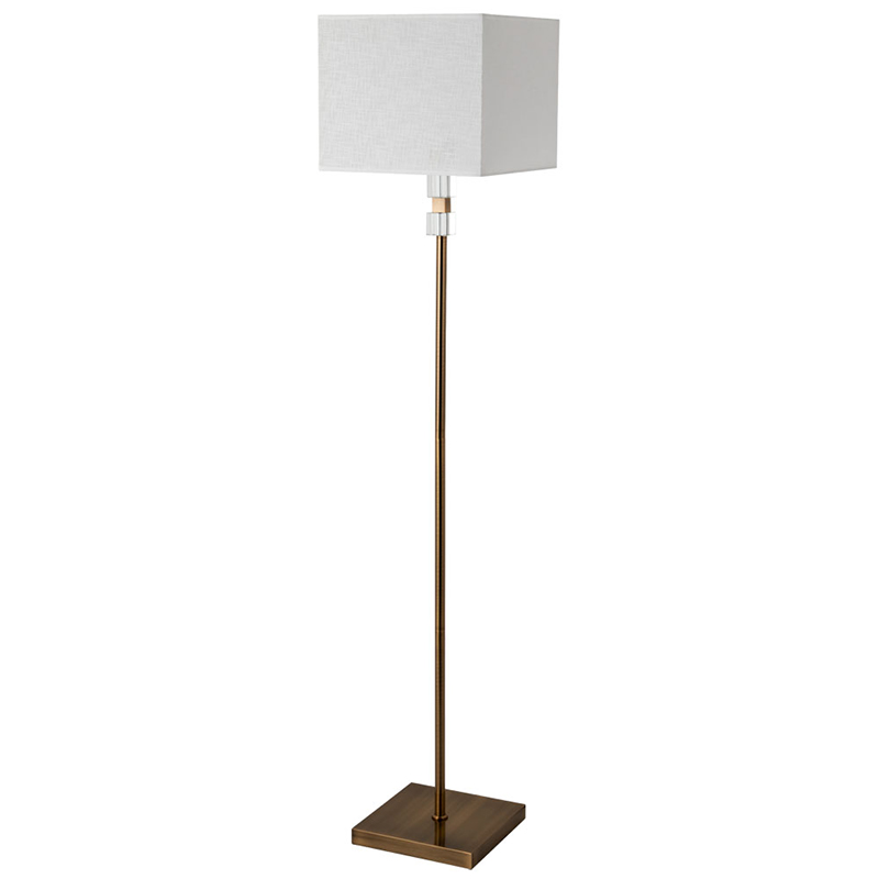 Торшер Tradonico Floor Lamp Brass Латунь Белый Прозрачный в Челябинске | Loft Concept 