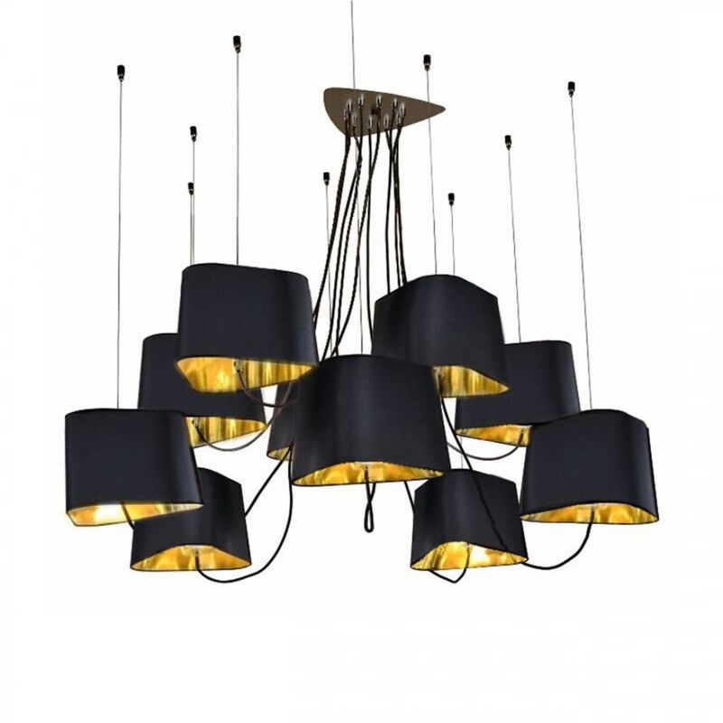 Люстра Designheure Lighting Black 10 плафонов Черный Золотой Люстра Designheure Lighting Black 10 плафонов Черный Золотой в Челябинске | Loft Concept