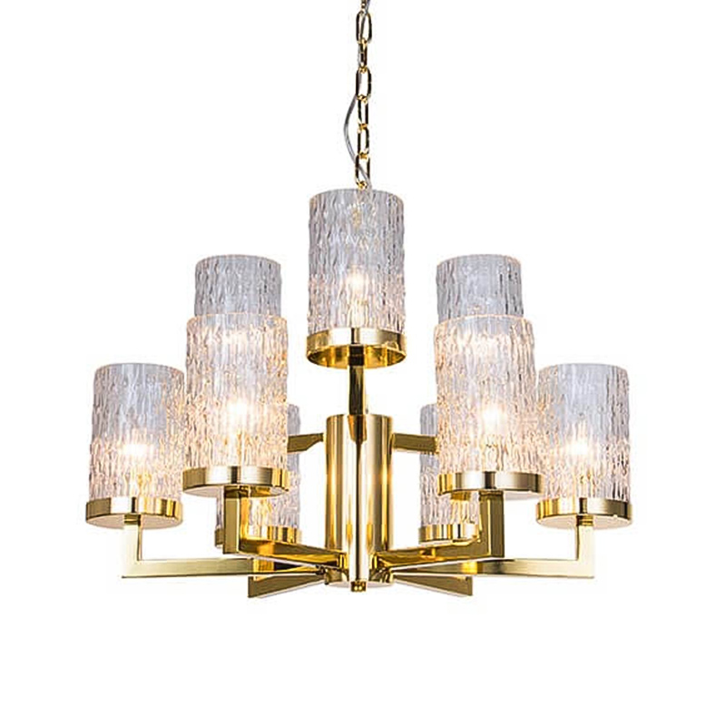 Люстра Estebe Glass Gold Chandelier 9 Прозрачный Золотой Люстра Estebe Glass Gold Chandelier 9 Прозрачный Золотой в Челябинске | Loft Concept