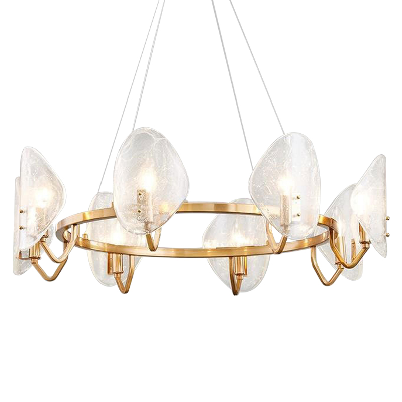 Люстра Nazaire Glass Chandelier Латунь Прозрачное Стекло Люстра Nazaire Glass Chandelier Латунь Прозрачное Стекло в Челябинске | Loft Concept
