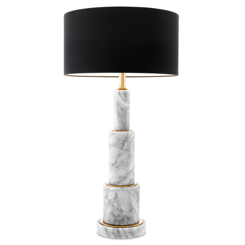 Настольная лампа Eichholtz Table Lamp Dax Белый Мрамор Bianco Черный Глянцевое золото Настольная лампа Eichholtz Table Lamp Dax Белый Мрамор Bianco Черный Глянцевое золото в Челябинске | Loft Concept