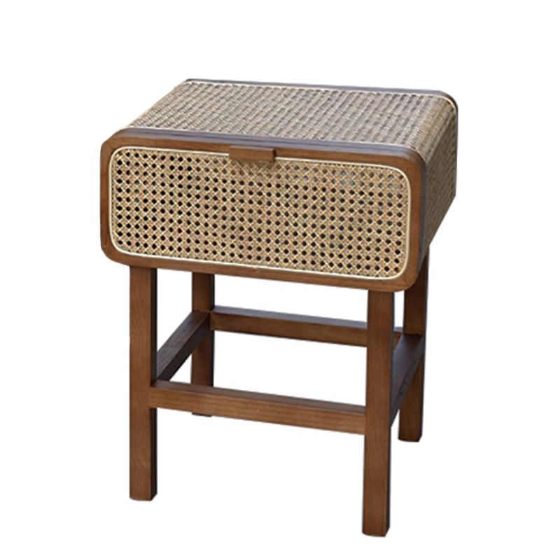 Тумба Rattan Mesh Nightstand Коричневый Бежевый Тумба Rattan Mesh Nightstand Коричневый Бежевый в Челябинске | Loft Concept