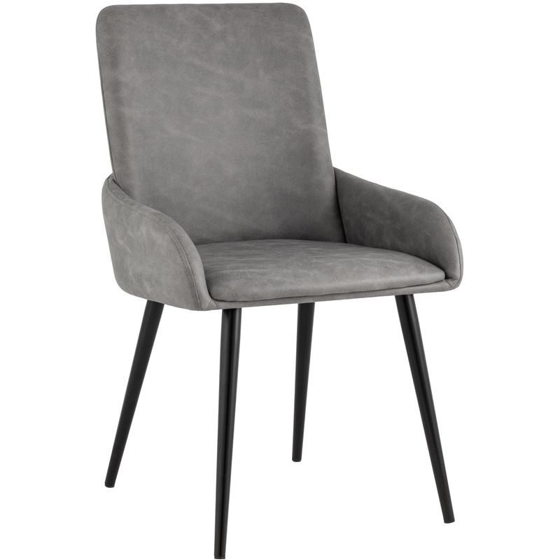 Стул Munchen Chair Серая Искусственная Замша Серый Черный Стул Munchen Chair Серая Искусственная Замша Серый Черный в Челябинске | Loft Concept