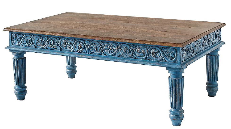 Кофейный стол из массива манго Голубой Blue Mango - фото №1