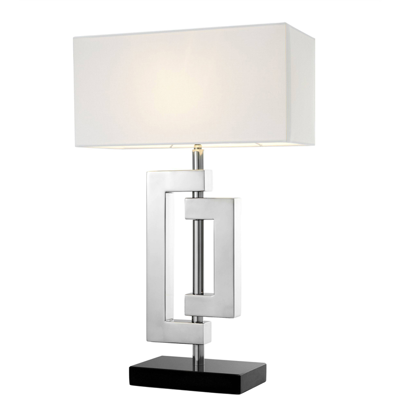 Настольная лампа Eichholtz Table Lamp Leroux stainless steel Белый Нержавеющая сталь Черный Настольная лампа Eichholtz Table Lamp Leroux stainless steel Белый Нержавеющая сталь Черный в Челябинске | Loft Concept