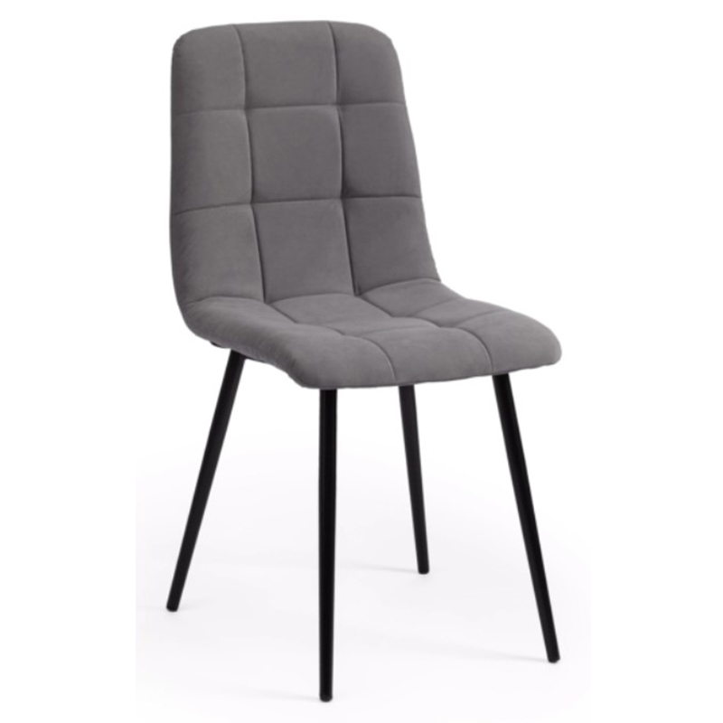 Стул Nancy Velour Grey Chair Серый Черный Стул Nancy Velour Grey Chair Серый Черный в Челябинске | Loft Concept