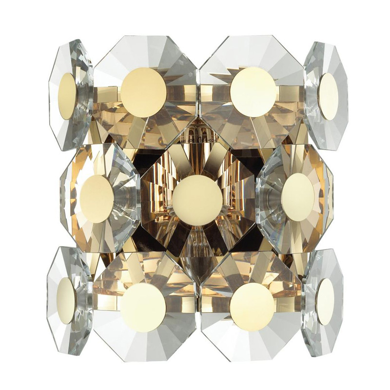 Бра Crystal Octagons Gold Золотой Прозрачное Стекло Бра Crystal Octagons Gold Золотой Прозрачное Стекло в Челябинске | Loft Concept