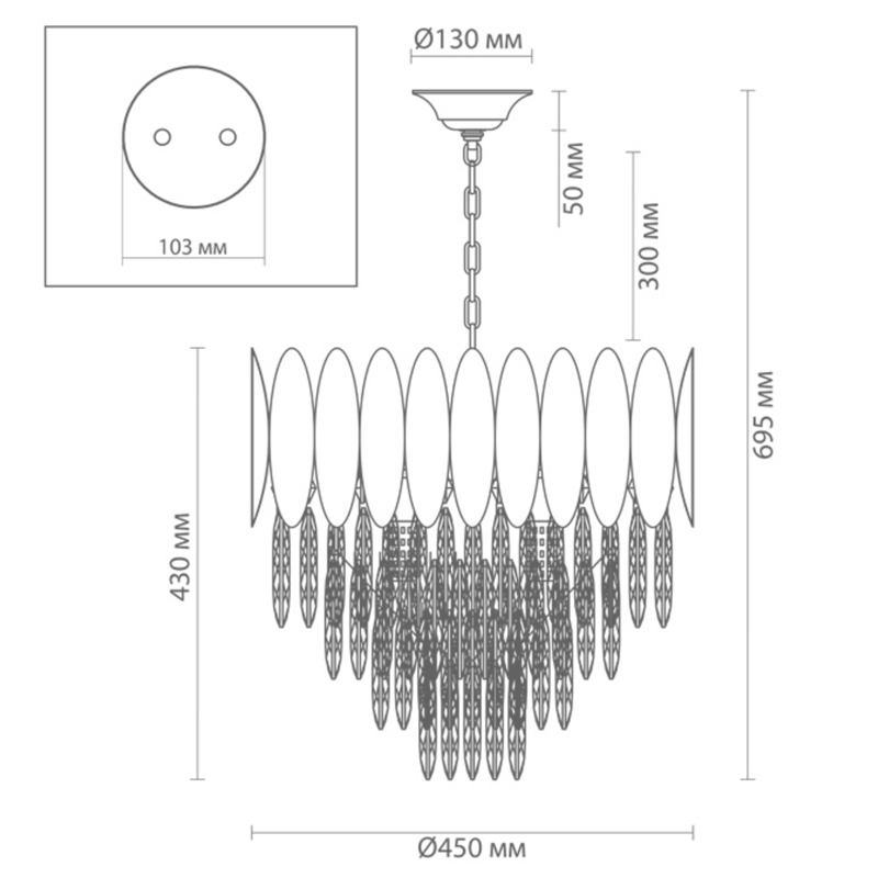 Люстра KEBO KING CHANDELIER four cascades D 45 Люстра KEBO KING CHANDELIER four cascades D 45 в Челябинске