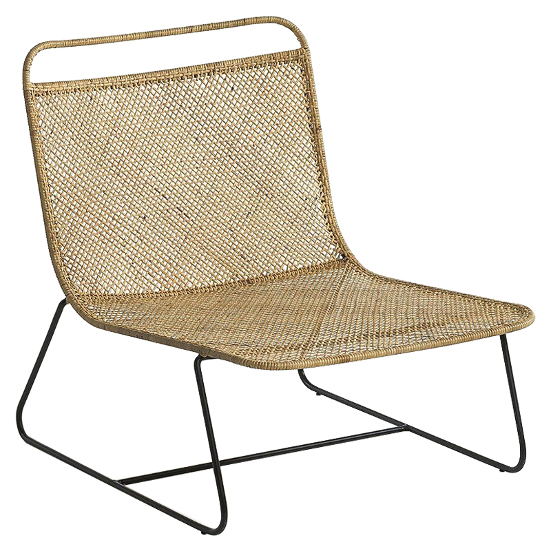 Кресло Lounge Wicker Armchair Черный Коричневый Кресло Lounge Wicker Armchair Черный Коричневый в Челябинске | Loft Concept