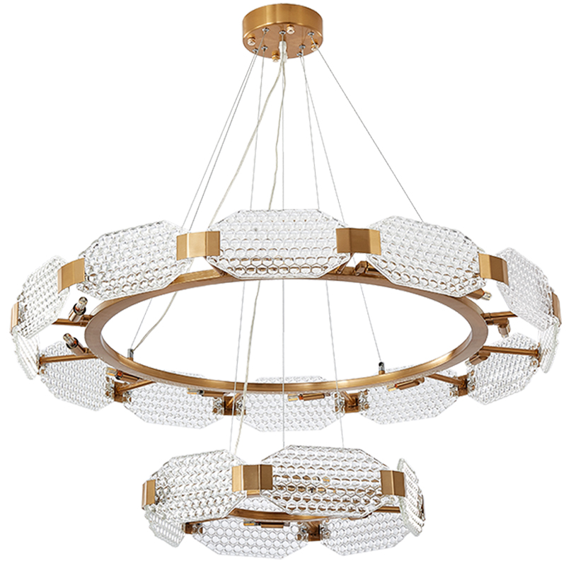 Люстра Ring shaped crystal chandelier Золотой Прозрачное Стекло Люстра Ring shaped crystal chandelier Золотой Прозрачное Стекло в Челябинске | Loft Concept