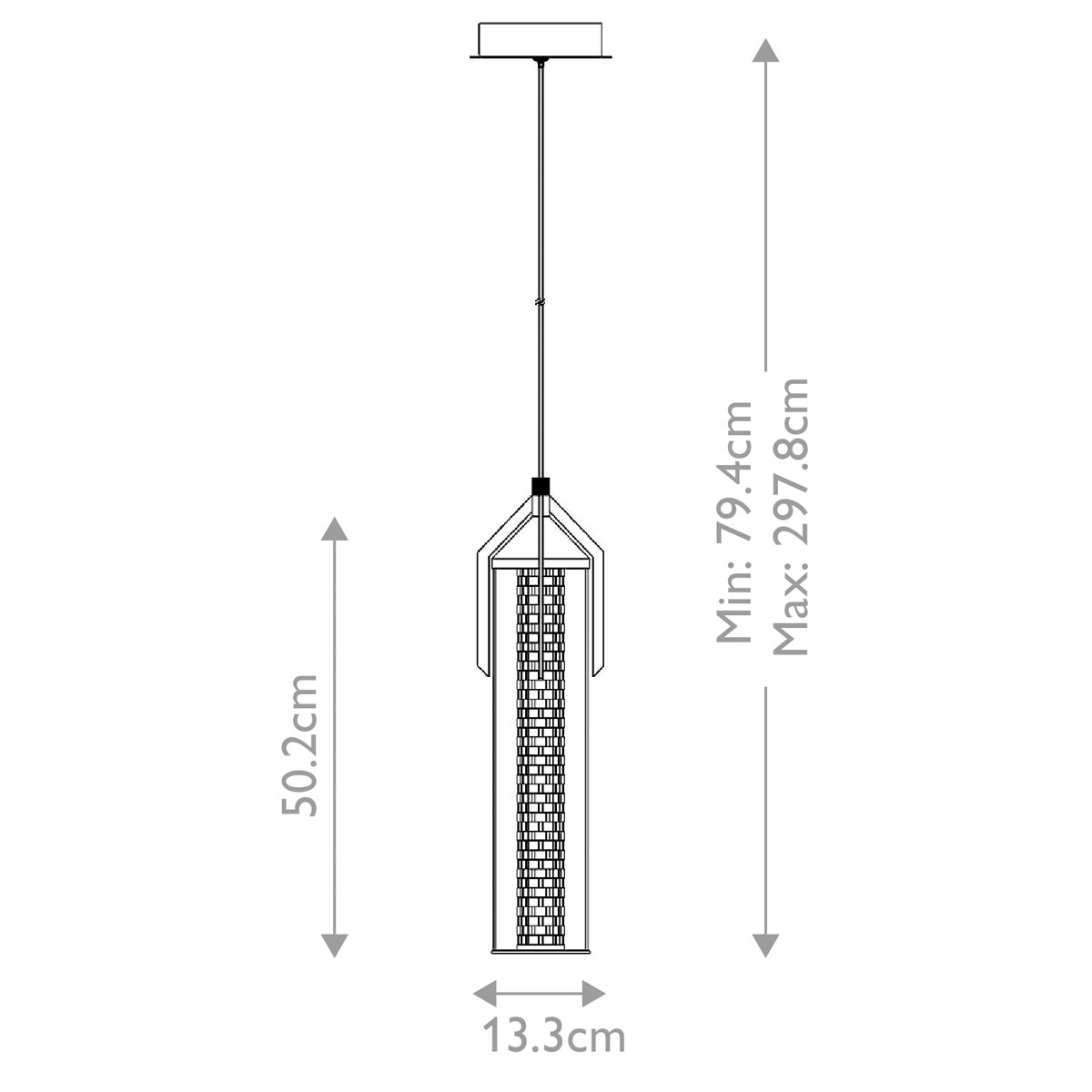 Подвесной светильник хромированного цвета с прозрачным цилиндрическим стеклянным плафоном Eurofase в Челябинске