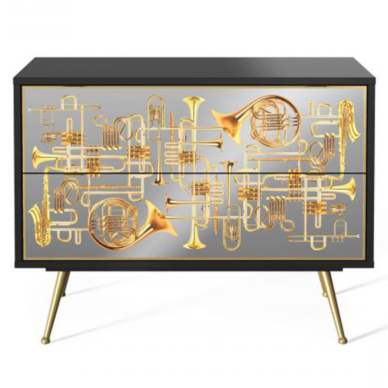 Комод Seletti Chest of Two Drawers Trumpets Золотой Черный Золотой Шампань Комод Seletti Chest of Two Drawers Trumpets Золотой Черный Золотой Шампань в Челябинске | Loft Concept