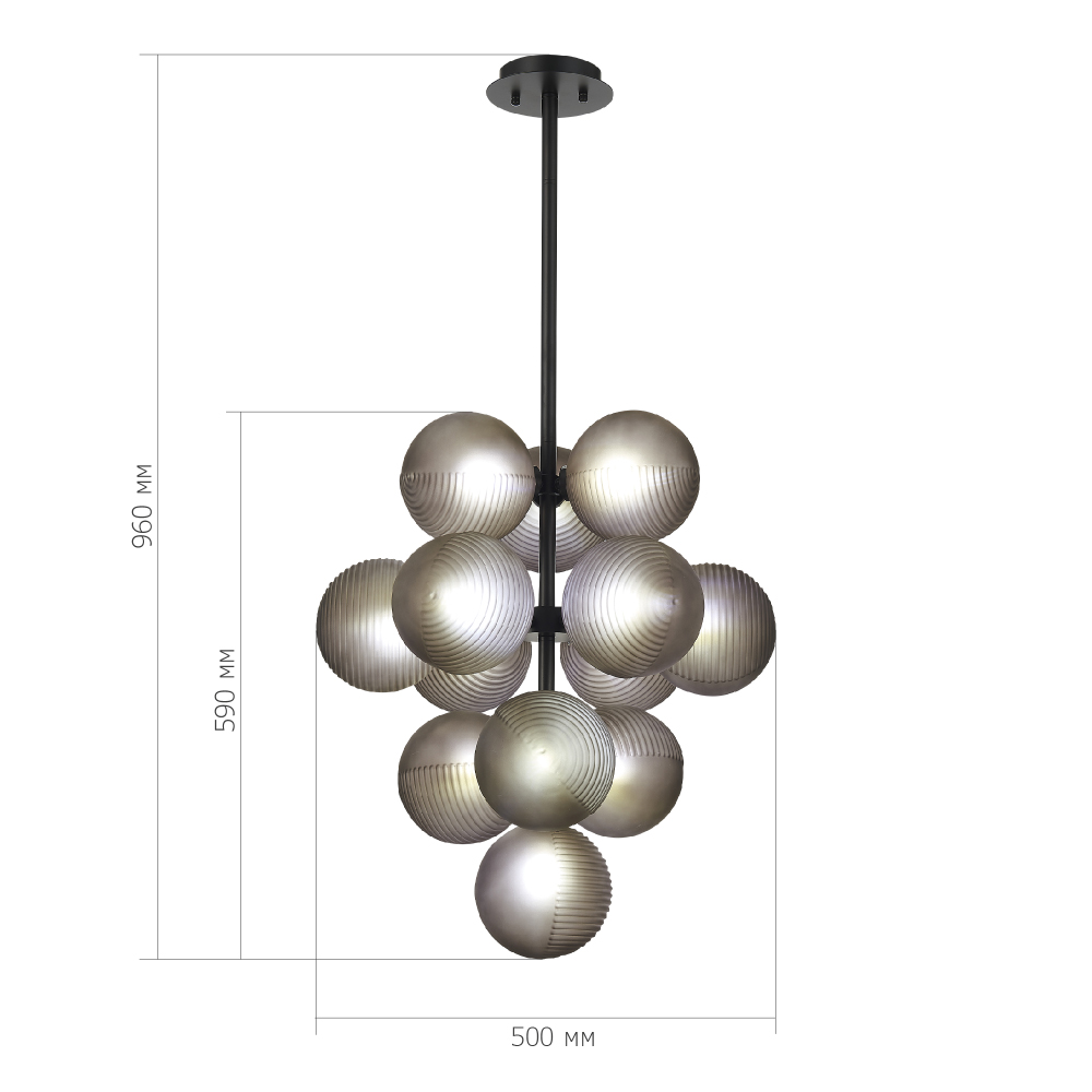 Люстра в форме виноградой грозди Inflorescence в Челябинске