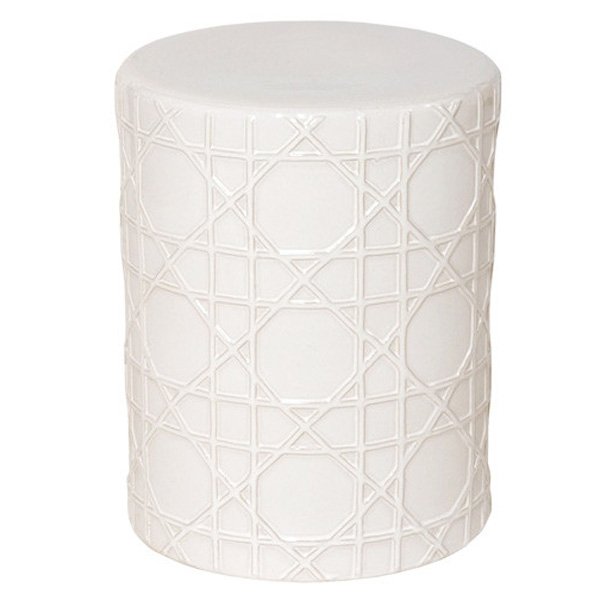 Керамический табурет Cane Garden Stool - White Белый Керамический табурет Cane Garden Stool - White Белый в Челябинске | Loft Concept