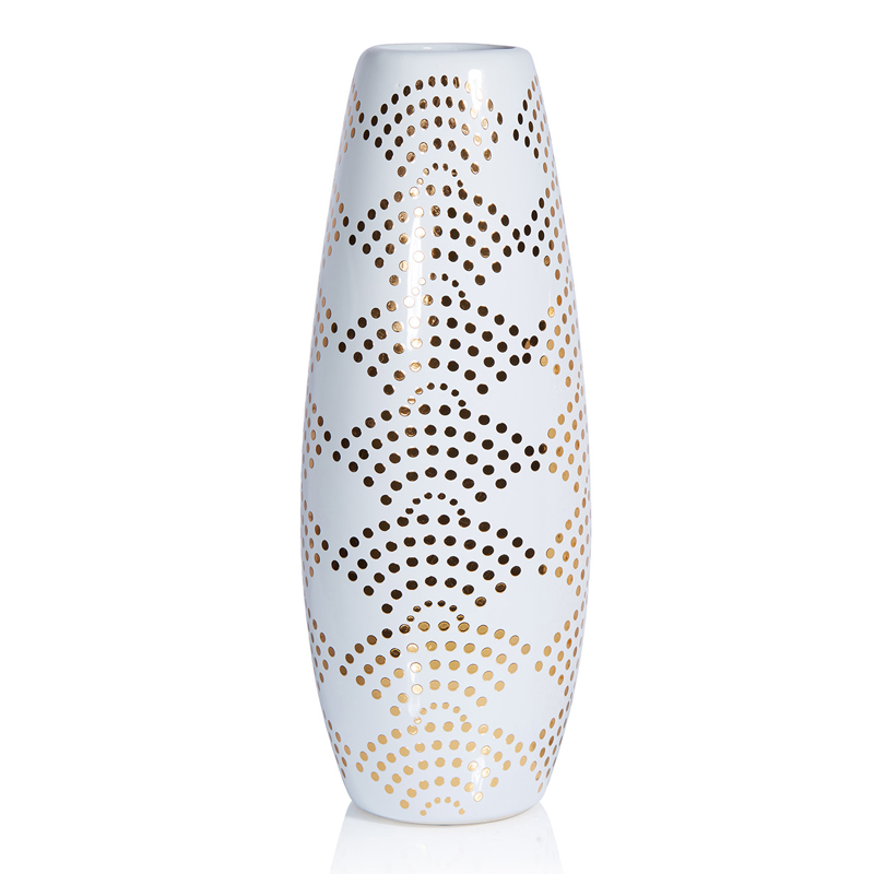 Ваза Amory Vase gold dots Золотой Белый Ваза Amory Vase gold dots Золотой Белый в Челябинске | Loft Concept