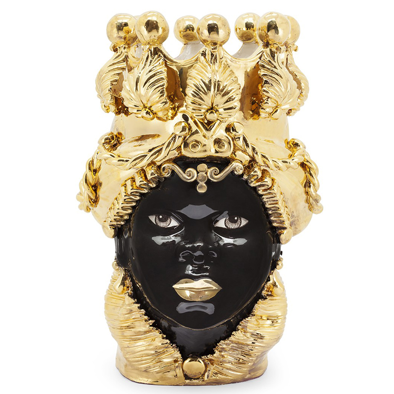 Ваза VASE MORO LADY BIG DREAMS gold Черный Глянцевое золото Ваза VASE MORO LADY BIG DREAMS gold Черный Глянцевое золото в Челябинске | Loft Concept