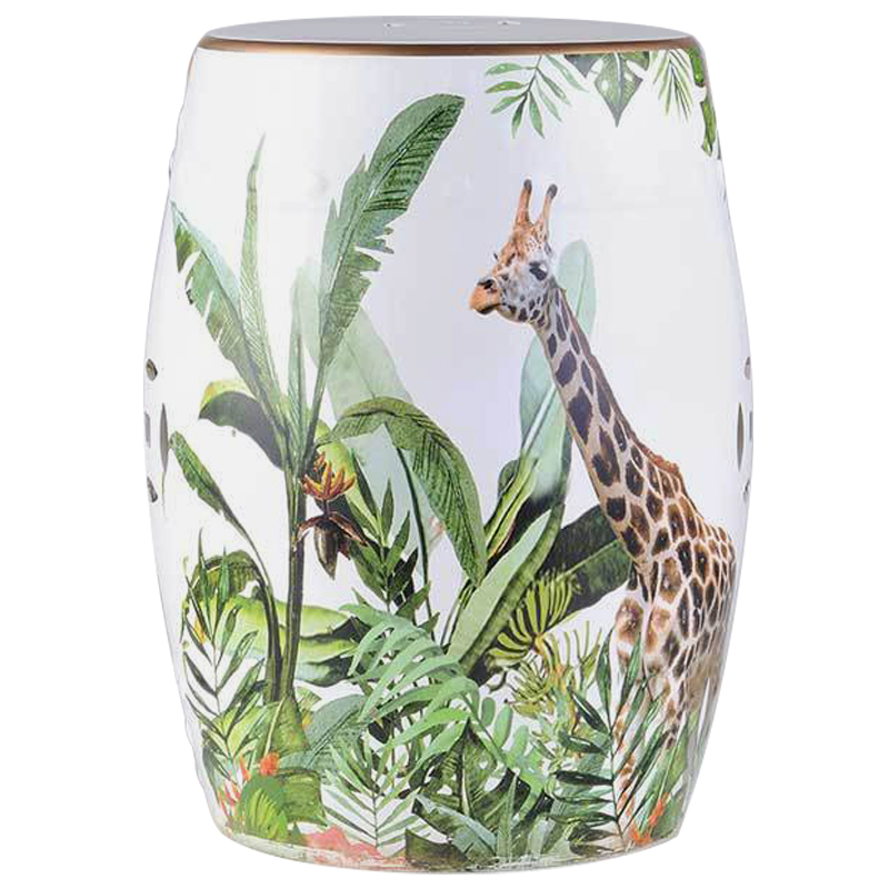 Керамический табурет Giraffe Tropical Animal Ceramic Stool White Белый Зеленый Коричневый Керамический табурет Giraffe Tropical Animal Ceramic Stool White Белый Зеленый Коричневый в Челябинске | Loft Concept