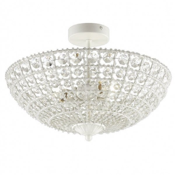 Потолочный светильник Casbah Crystal Top Lamp 3 Прозрачный Белый Потолочный светильник Casbah Crystal Top Lamp 3 Прозрачный Белый в Челябинске | Loft Concept