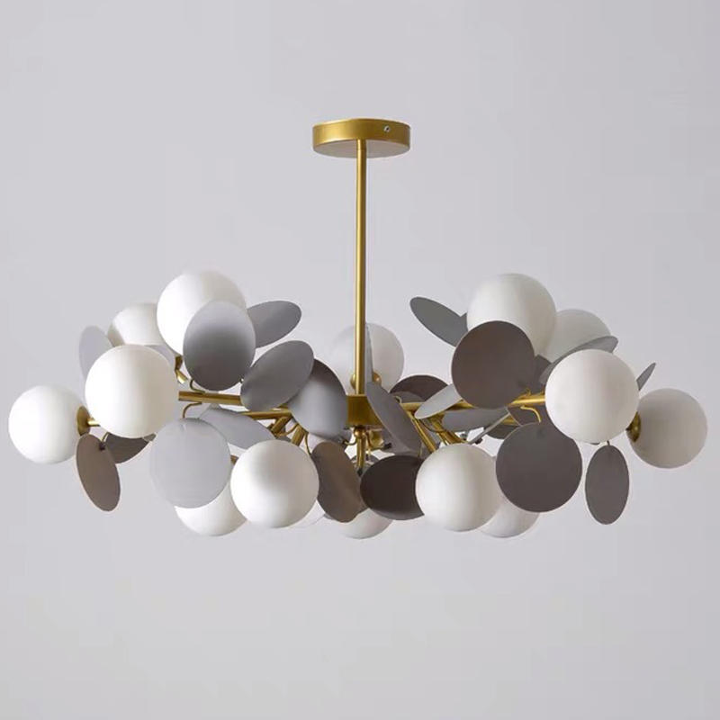 Люстра MATISSE Chandelier gray Золотой Белый Светло-серый Люстра MATISSE Chandelier gray Золотой Белый Светло-серый в Челябинске | Loft Concept