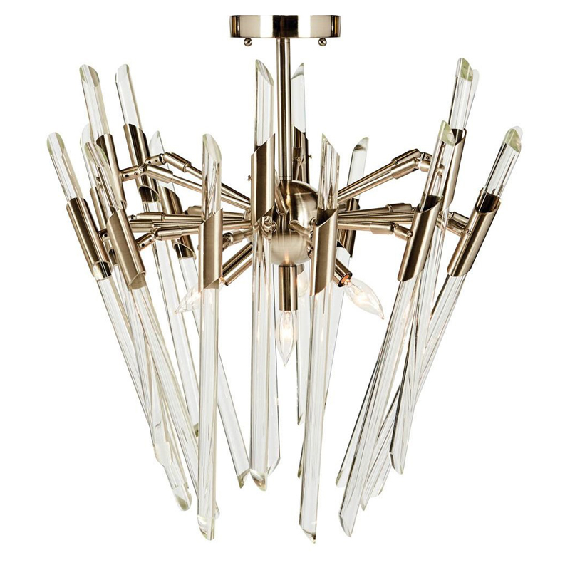 Потолочный светильник Ice Rods Chandelier nickel Никель Потолочный светильник Ice Rods Chandelier nickel Никель в Челябинске | Loft Concept