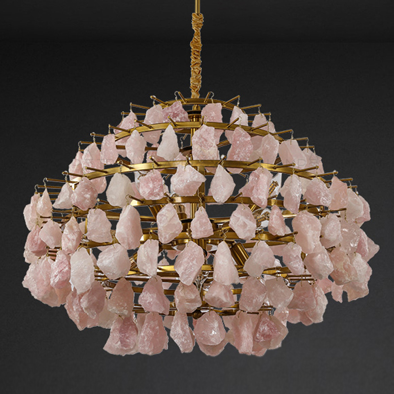 Hardis Pink stone Chandelier 65 Латунь Дымчатая Роза Hardis Pink stone Chandelier 65 Латунь Дымчатая Роза в Челябинске | Loft Concept