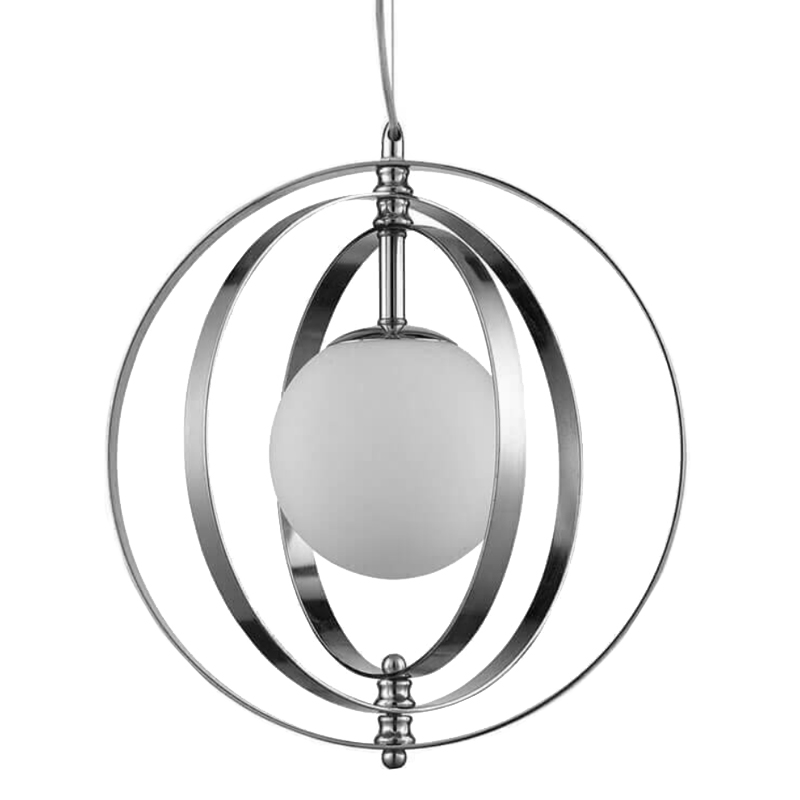 Светильник Satellite Three Rings Chrome Белое матовое стекло Хром Светильник Satellite Three Rings Chrome Белое матовое стекло Хром в Челябинске | Loft Concept