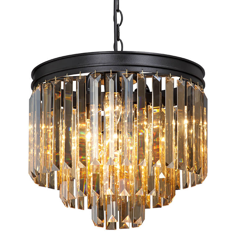 Люстра ODEON Amber GLASS 3-TIER Black Янтарное стекло D 36 Черный матовый Люстра ODEON Amber GLASS 3-TIER Black Янтарное стекло D 36 Черный матовый в Челябинске | Loft Concept
