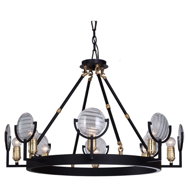 Люстра RH Gaslight Lens Chandelier 8 Черный Люстра RH Gaslight Lens Chandelier 8 Черный в Челябинске | Loft Concept