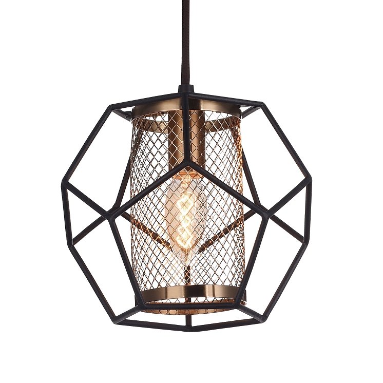 Подвесной светильник Octagrid Pendant Золотой Черный Подвесной светильник Octagrid Pendant Золотой Черный в Челябинске | Loft Concept