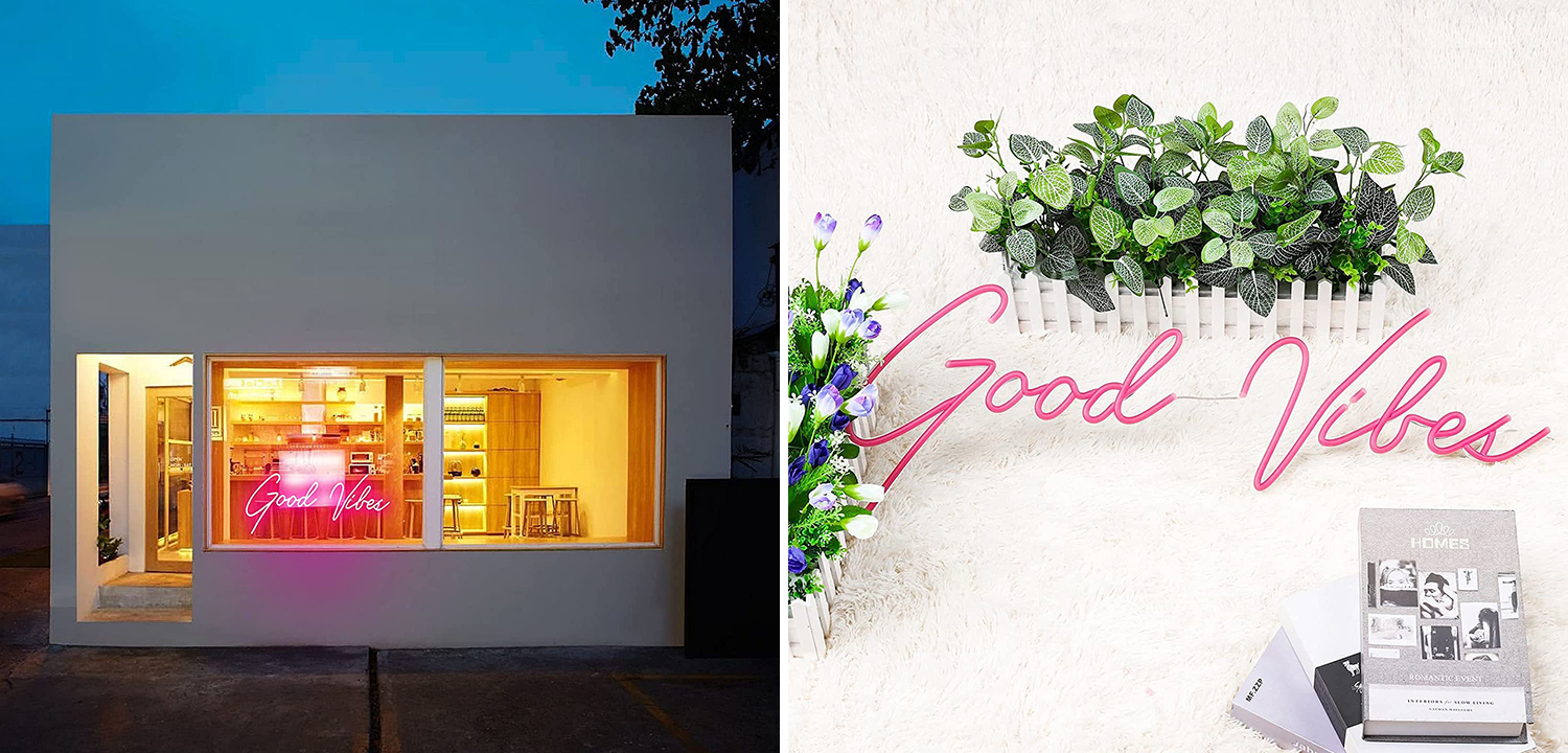 Неоновая настенная лампа Good Vibes Neon Wall Lamp - фото