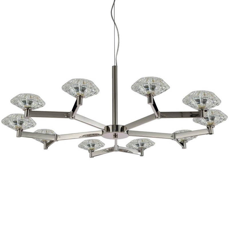 Люстра Yerker Chandelier Nickel 10 Никель Прозрачный Люстра Yerker Chandelier Nickel 10 Никель Прозрачный в Челябинске | Loft Concept