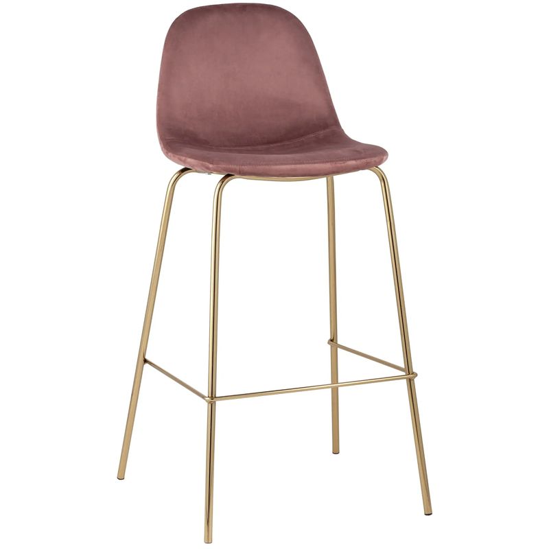 Барный Стул Archie Chair Пыльно-Розовый Велюр Розовый пастельный Золотой Барный Стул Archie Chair Пыльно-Розовый Велюр Розовый пастельный Золотой в Челябинске | Loft Concept