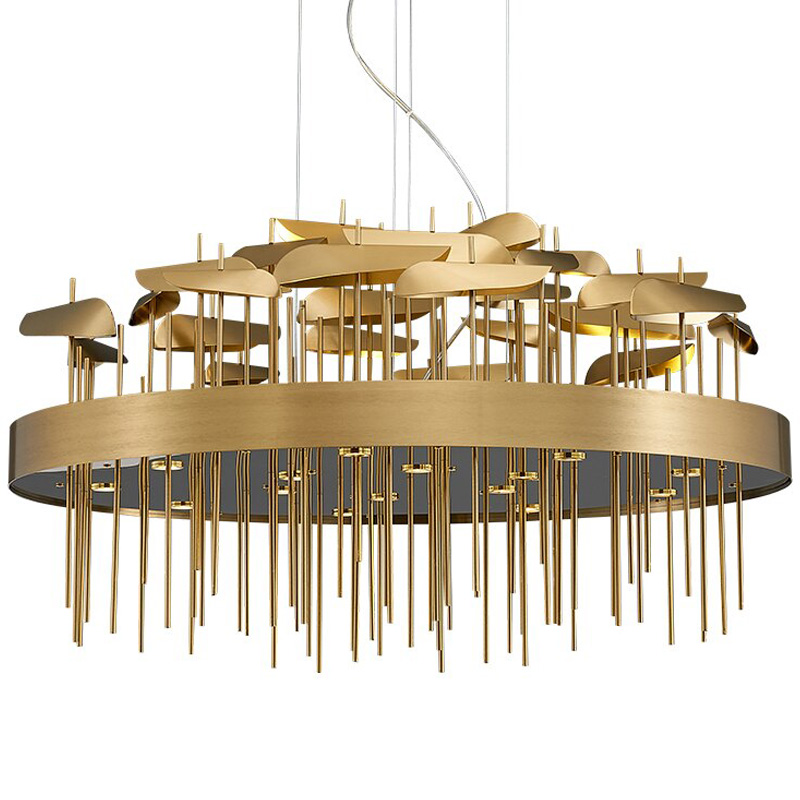Светодиодная дизайнерская инсталляция ANODINE Perlina Disk Chandelier Золотой Светодиодная дизайнерская инсталляция ANODINE Perlina Disk Chandelier Золотой в Челябинске | Loft Concept
