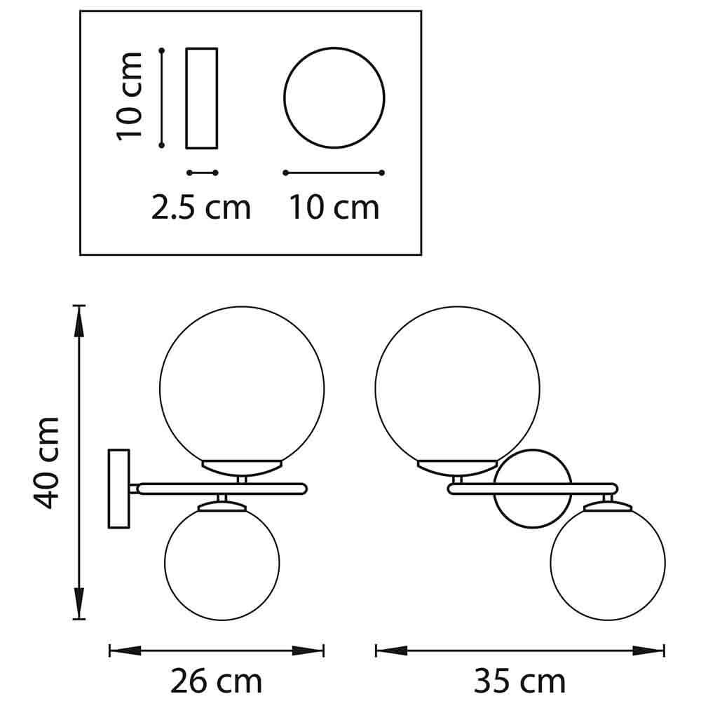 Бра Bubbles on Ring Sconces Black в Челябинске