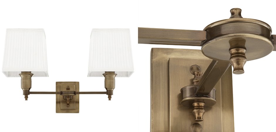 Бра Wall Lamp Lexington Double Brass+White Бра Wall Lamp Lexington Double Brass+White - Loft-Concept в Челябинске