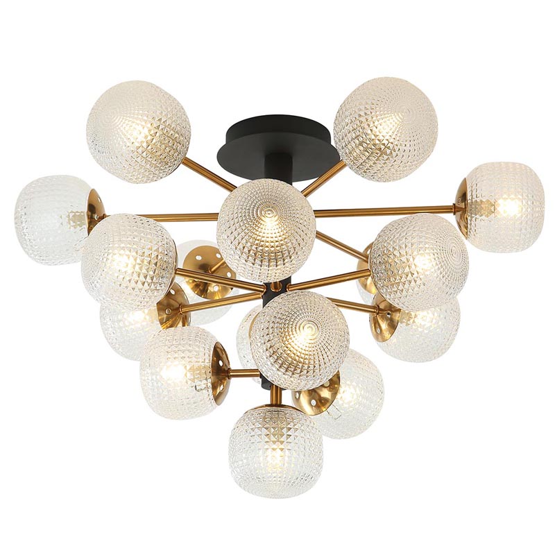 Потолочный светильник Barrett Ceiling Lamp matt Белое матовое стекло Латунь Потолочный светильник Barrett Ceiling Lamp matt Белое матовое стекло Латунь в Челябинске | Loft Concept