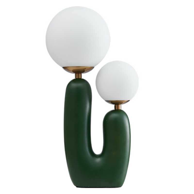 Настольная лампа Oo Lamp Green Белое матовое стекло Зеленый в Челябинске | Loft Concept 