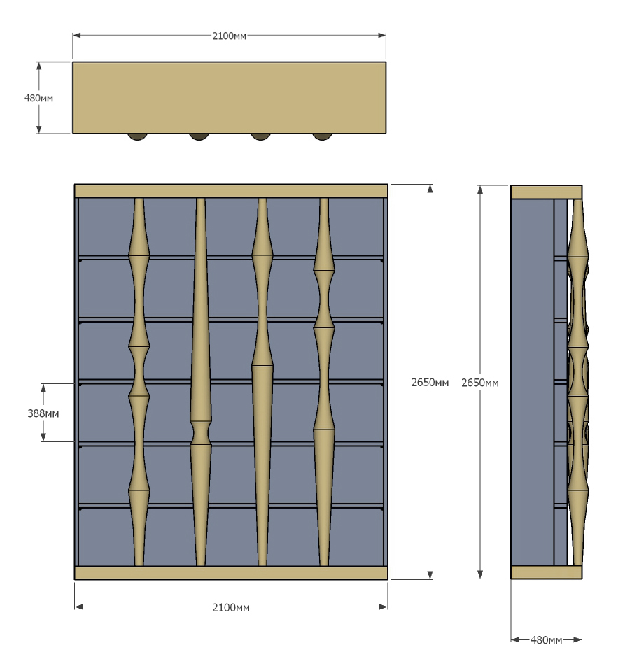Стеллаж Oak Columns & Blue Стеллаж Oak Columns & Blue в Челябинске