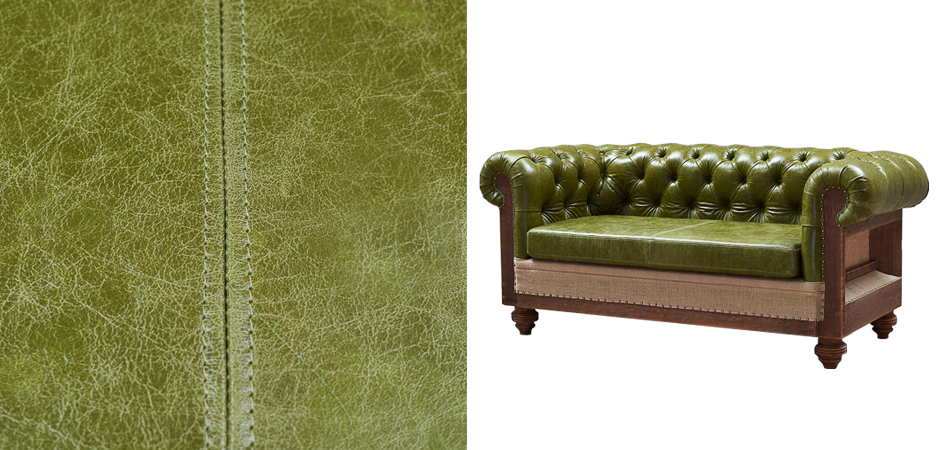 Диван Deconstructed Chesterfield Sofa double green leather Диван Deconstructed Chesterfield Sofa double green leather - Loft-Concept в Челябинске