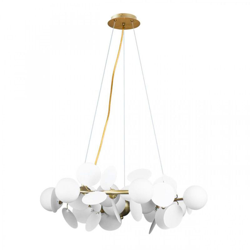 Люстра MATISSE Chandelier White диаметр 70 Белый Золотой Люстра MATISSE Chandelier White диаметр 70 Белый Золотой в Челябинске | Loft Concept
