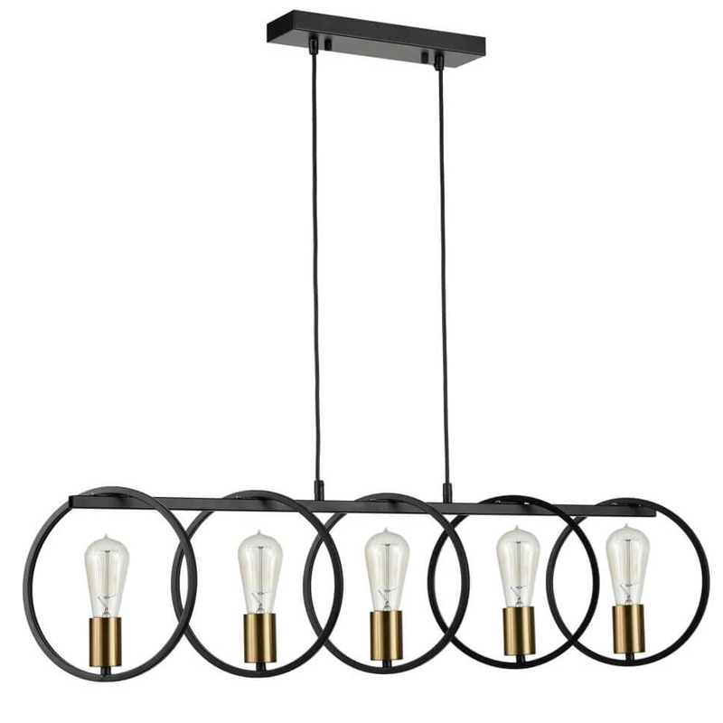 Люстра Loft Rings Ligh 5 Черный Золотой Люстра Loft Rings Ligh 5 Черный Золотой в Челябинске | Loft Concept
